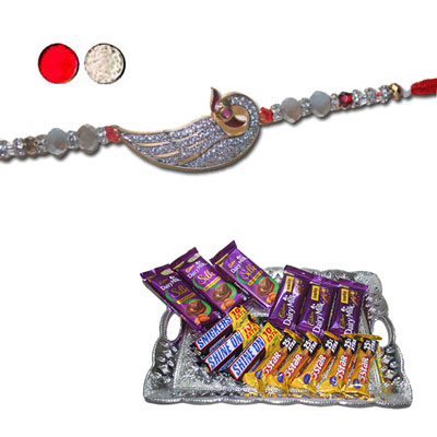 "RAKHIS -AD 4310 A (Single Rakhi), Choco Thali - code RC10 - Click here to View more details about this Product
